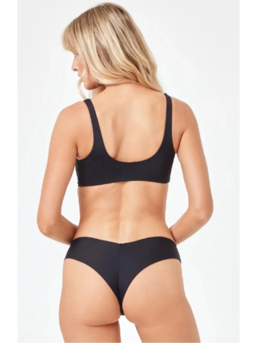 L*Space Bikini Set Prince Top & Ella Tanga Bottom XL Black Resortwear Swimwear